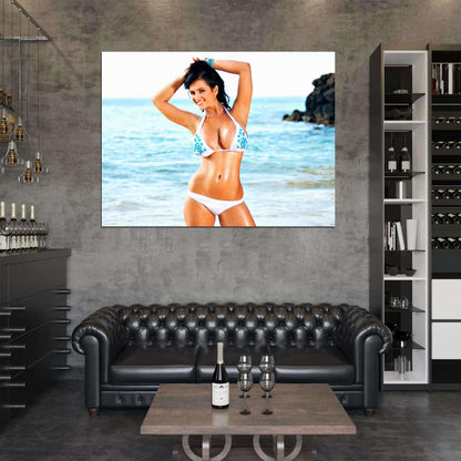 Denise Milani Bikini Beach Boobs Sexy Model Wall Art Print Poster