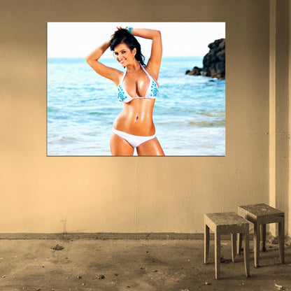 Denise Milani Bikini Beach Boobs Sexy Model Wall Art Print Poster