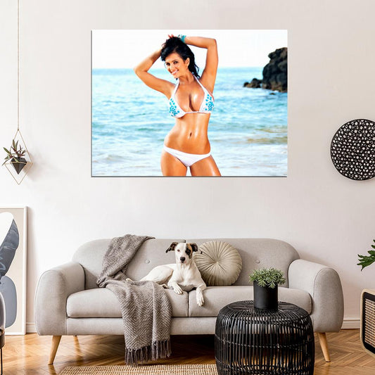 Denise Milani Bikini Beach Boobs Sexy Model Wall Art Print Poster