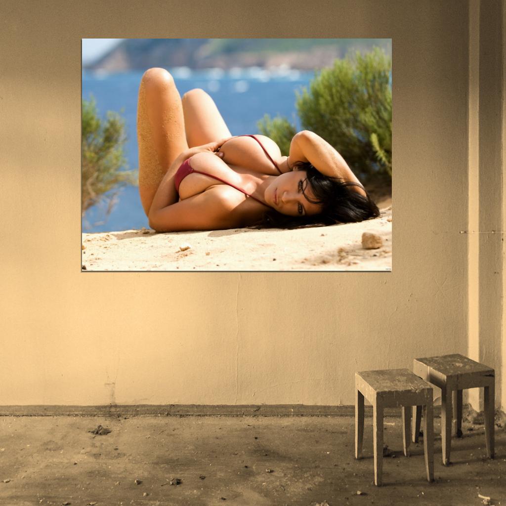 Denise Milani Bikini Sexy Boobs Hot Model Wall Art Print Poster