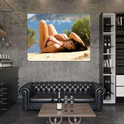Denise Milani Bikini Sexy Boobs Hot Model Wall Art Print Poster