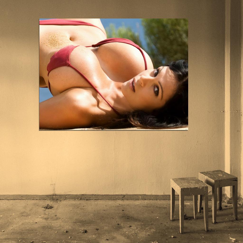 Denise Milani Beautiful Sexy Hot Boobs Model Wall Art Print Poster