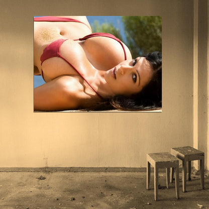 Denise Milani Beautiful Sexy Hot Boobs Model Wall Art Print Poster