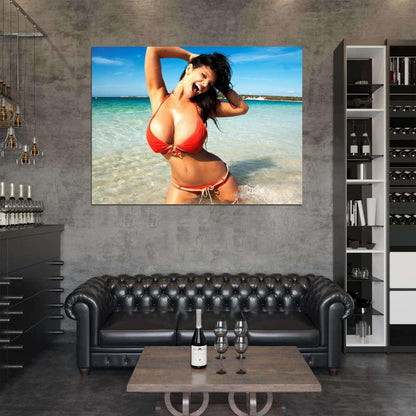 Denise Milani Sexy Hot Bikini Beach Tits Model Wall Art Print Poster
