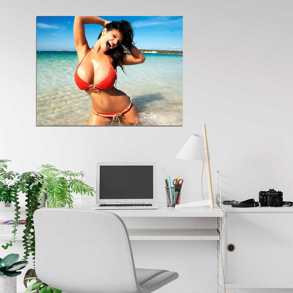 Denise Milani Sexy Hot Bikini Beach Tits Model Wall Art Print Poster