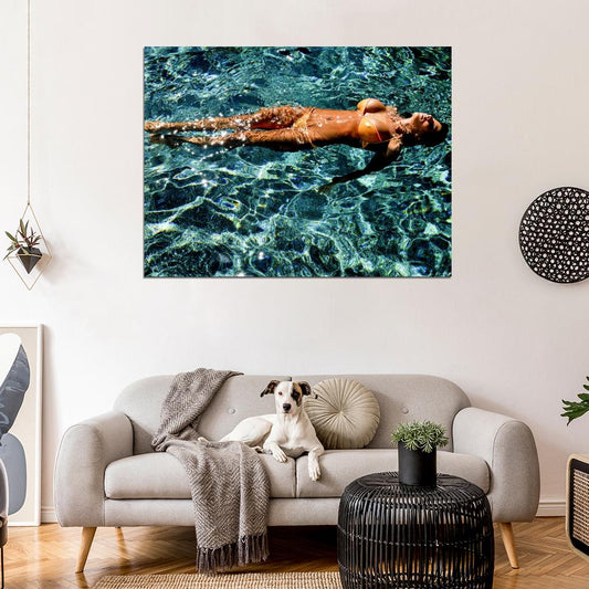 Madison Ivy Swimming Sexy Bikini Boobs Model Wall Art Print Poster