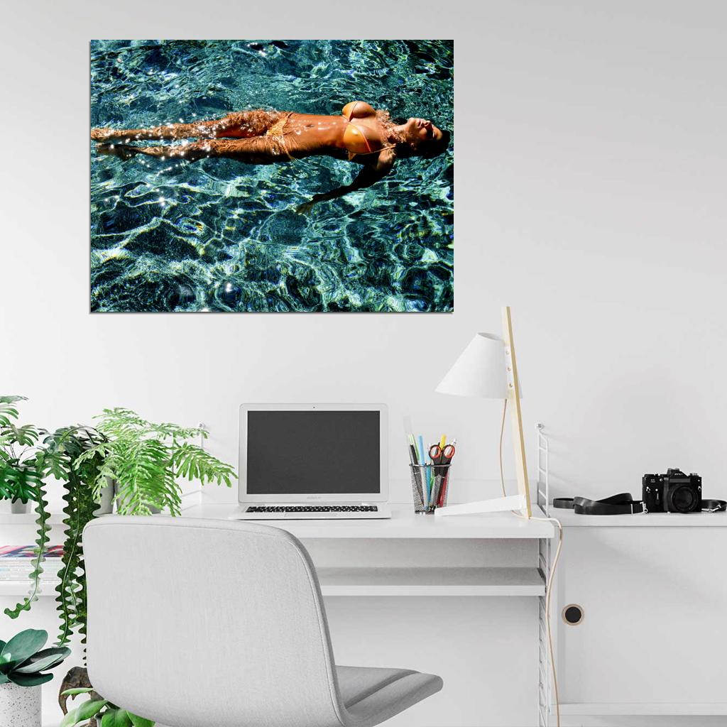 Madison Ivy Swimming Sexy Bikini Boobs Model Wall Art Print Poster
