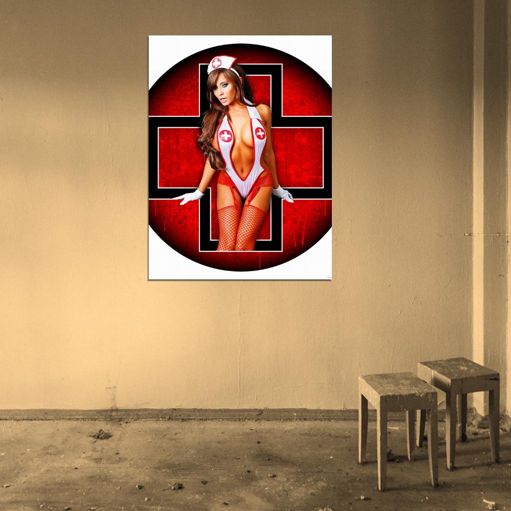 Madison Ivy Sexy Hot Nurse Tits Model Wall Art Print Poster
