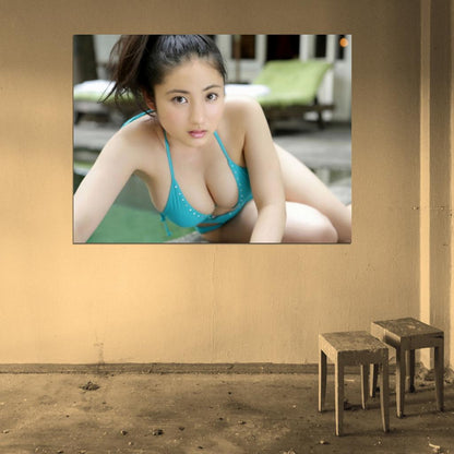 Saaya Irie Young Pretty Sexy Boobs Asian Model Wall Art Print Poster