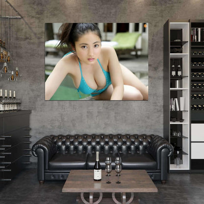Saaya Irie Young Pretty Sexy Boobs Asian Model Wall Art Print Poster