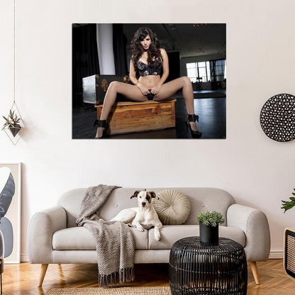 Sunny Leone Beautiful Lingerie Sexy Hot Model Wall Art Print Poster
