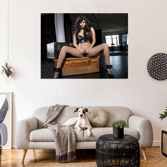 Sunny Leone Beautiful Lingerie Sexy Hot Model Wall Art Print Poster