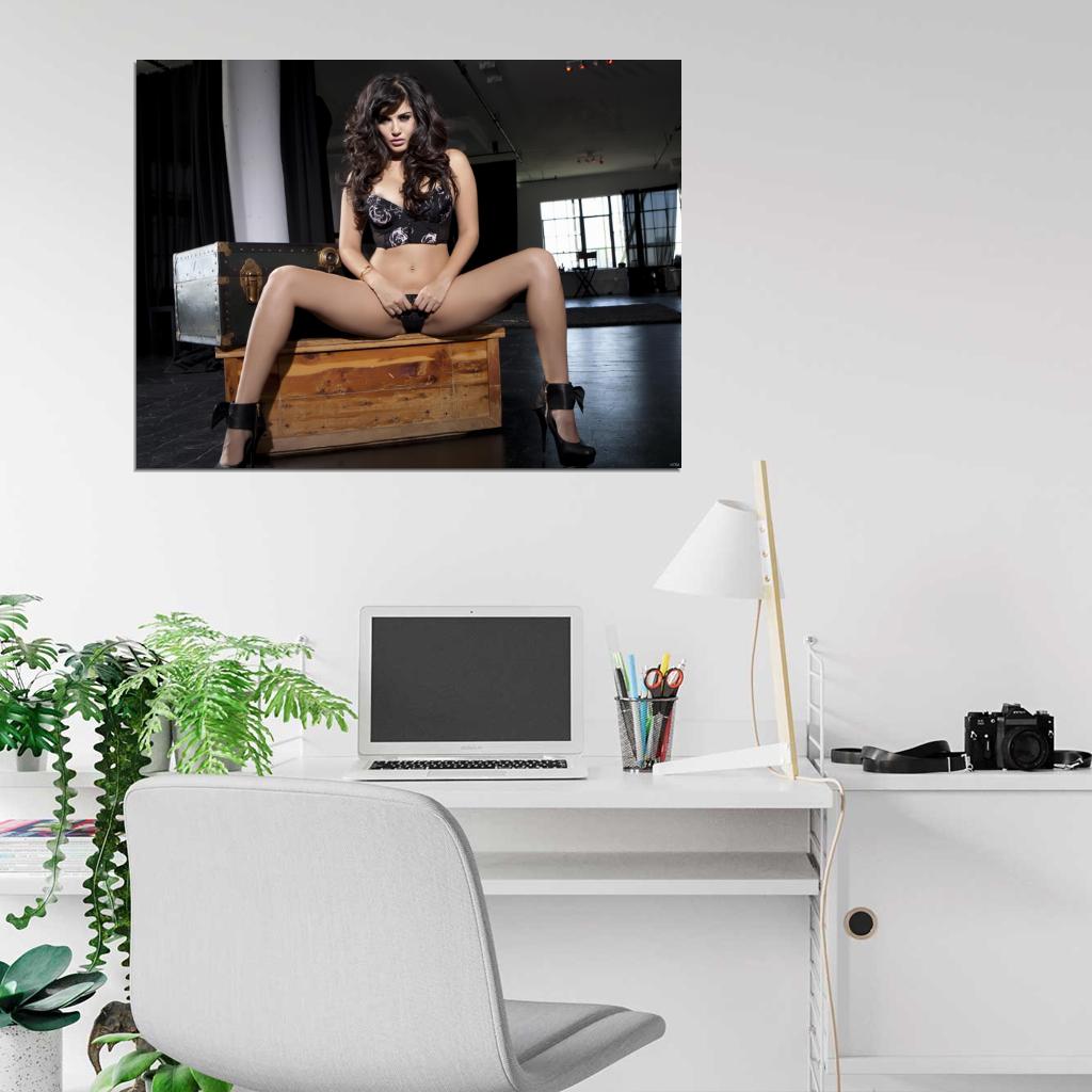 Sunny Leone Beautiful Lingerie Sexy Hot Model Wall Art Print Poster