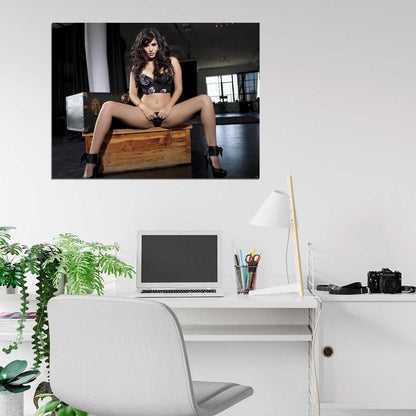Sunny Leone Beautiful Lingerie Sexy Hot Model Wall Art Print Poster