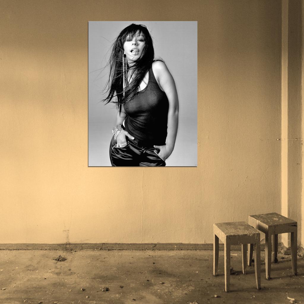 Christina Aguilera Sexy Hot Music Singer BW Wall Art Print Poster