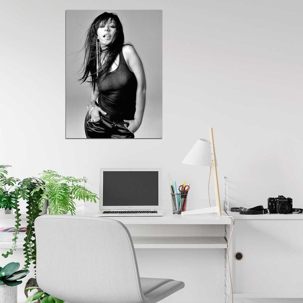 Christina Aguilera Sexy Hot Music Singer BW Wall Art Print Poster