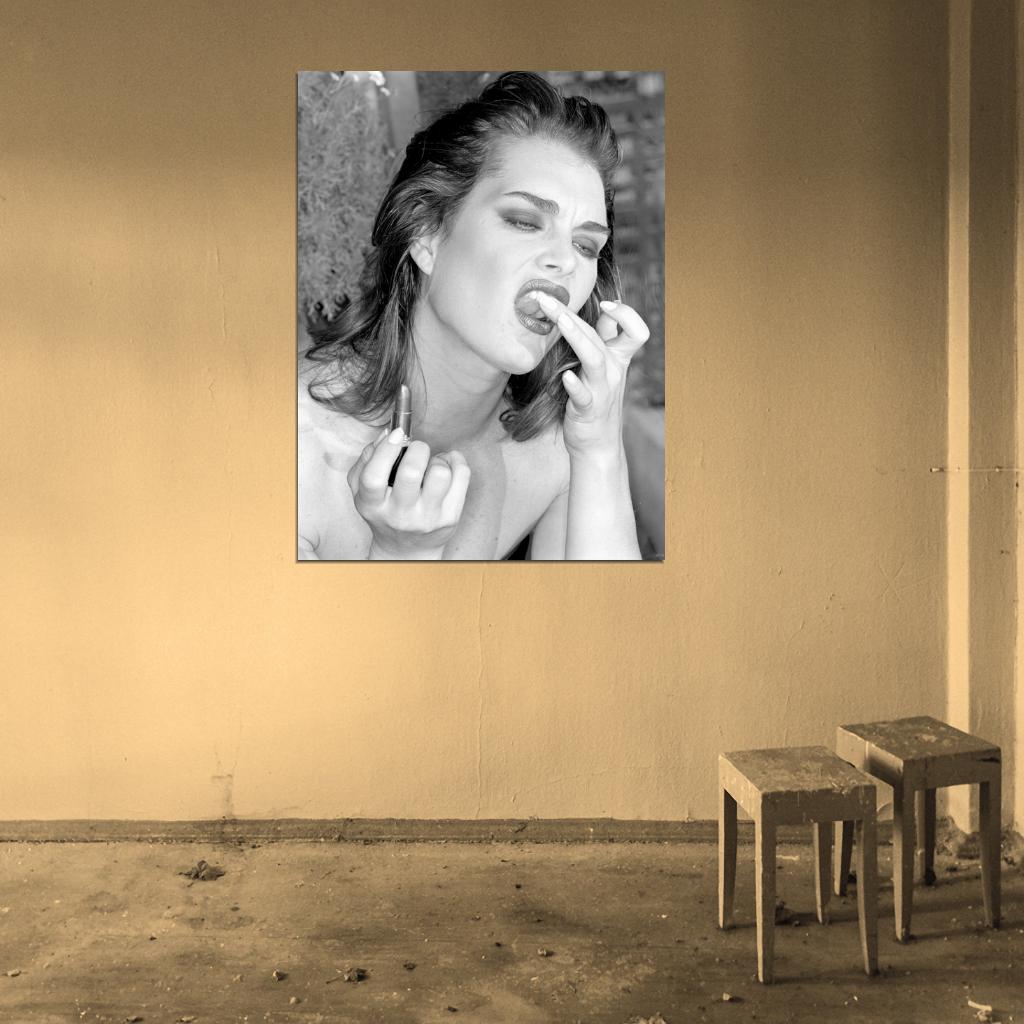 Brooke Shields Awesome Portrait Actress BW Wall Art Print Poster