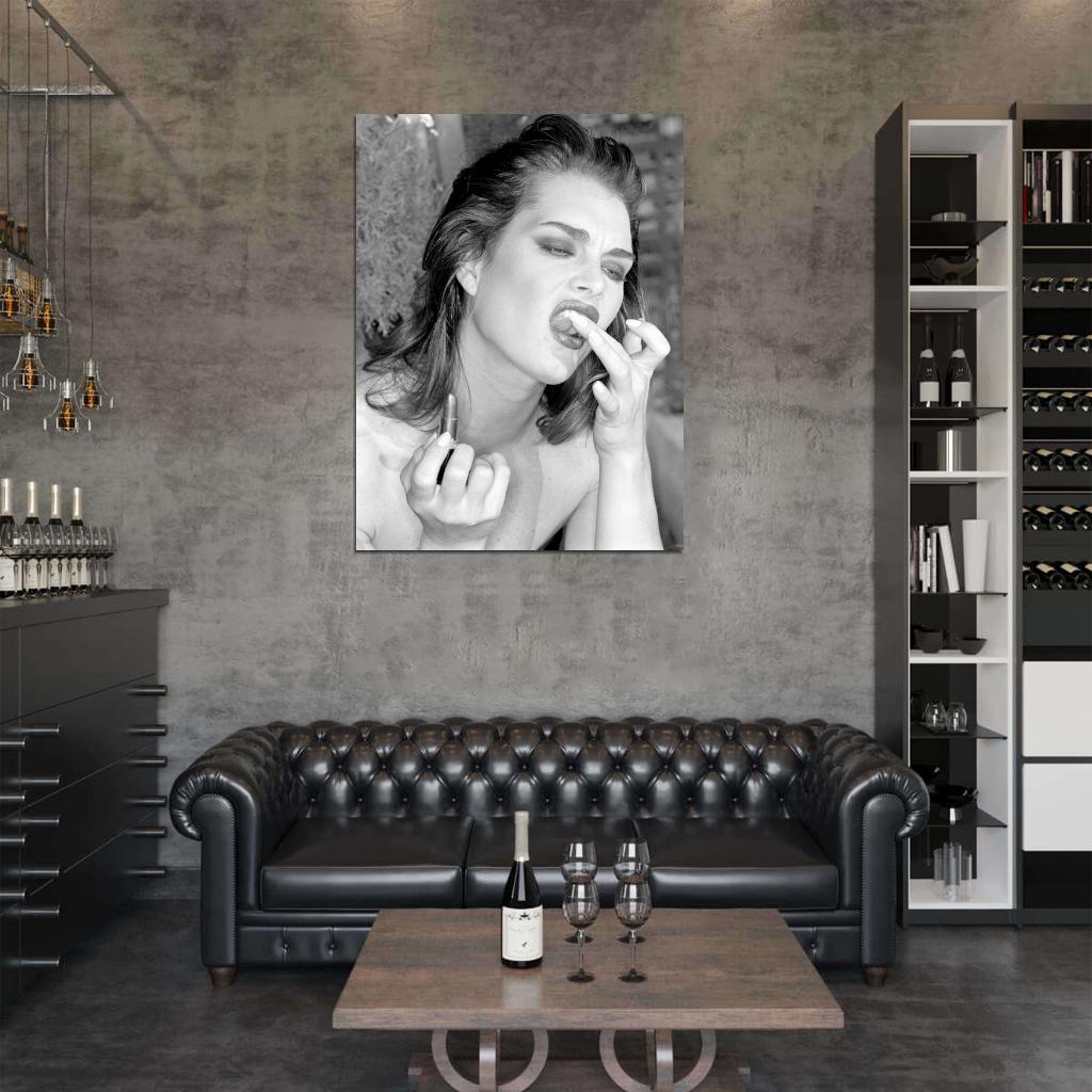 Brooke Shields Awesome Portrait Actress BW Wall Art Print Poster