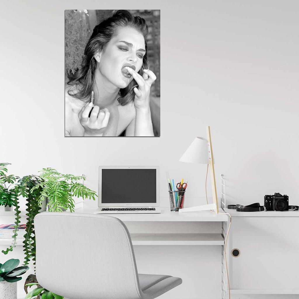 Brooke Shields Awesome Portrait Actress BW Wall Art Print Poster