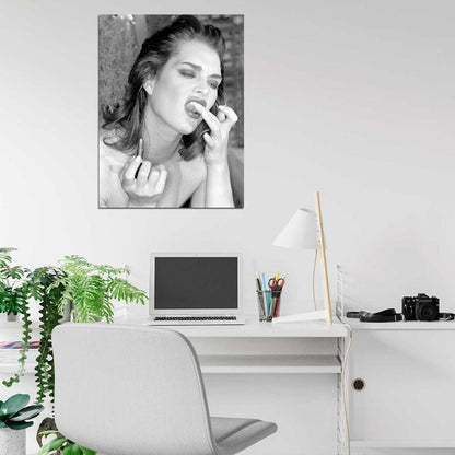 Brooke Shields Awesome Portrait Actress BW Wall Art Print Poster