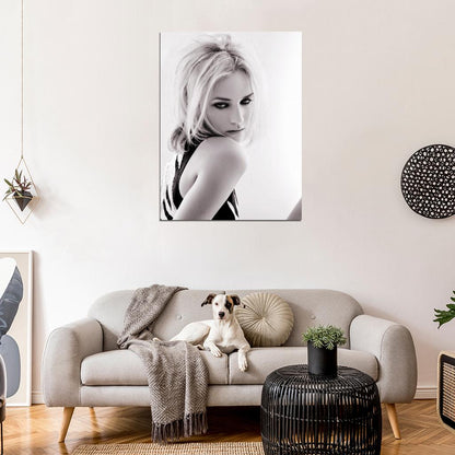 Diane Kruger Beautiful Portrait Actress BW Wall Art Print Poster