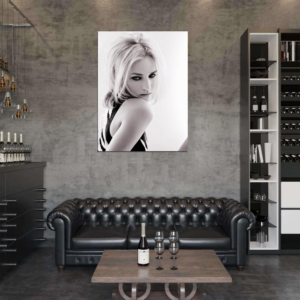 Diane Kruger Beautiful Portrait Actress BW Wall Art Print Poster