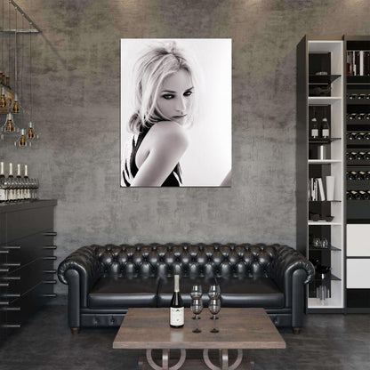 Diane Kruger Beautiful Portrait Actress BW Wall Art Print Poster