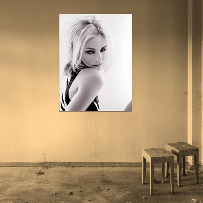Diane Kruger Beautiful Portrait Actress BW Wall Art Print Poster