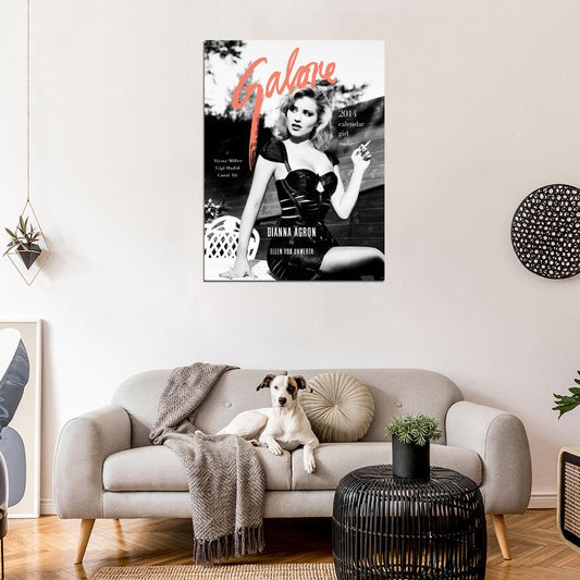 Dianna Agron Sexy Actress Hot Music Singer BW Wall Art Print Poster