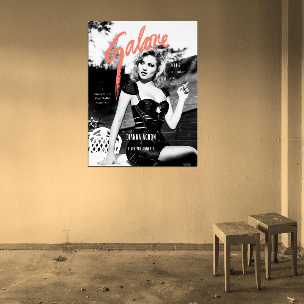 Dianna Agron Sexy Actress Hot Music Singer BW Wall Art Print Poster