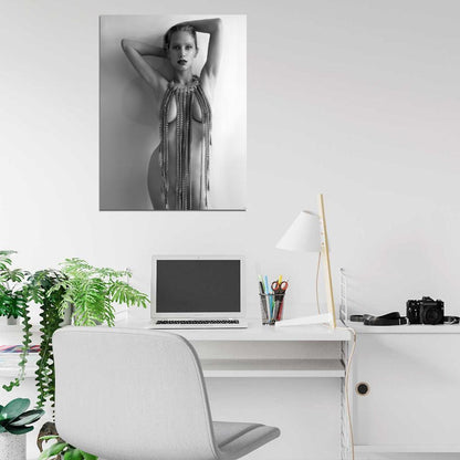 Dylan Penn Sexy Nude Hot Model Actress BW Wall Art Print Poster