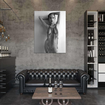 Dylan Penn Sexy Nude Hot Model Actress BW Wall Art Print Poster