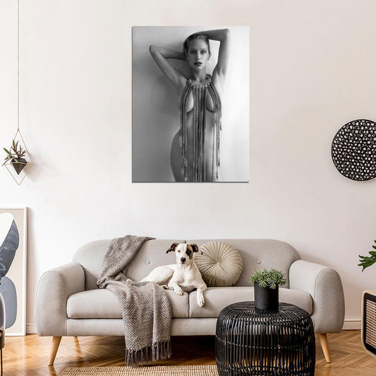 Dylan Penn Sexy Nude Hot Model Actress BW Wall Art Print Poster