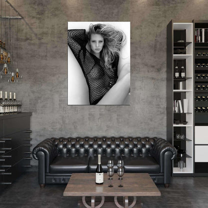 Dylan Penn Sexy Hot Boobs Actress Model BW Wall Art Print Poster