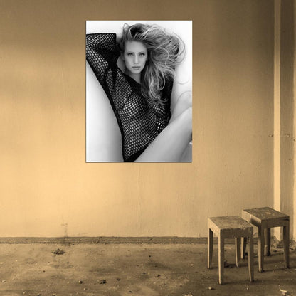 Dylan Penn Sexy Hot Boobs Actress Model BW Wall Art Print Poster