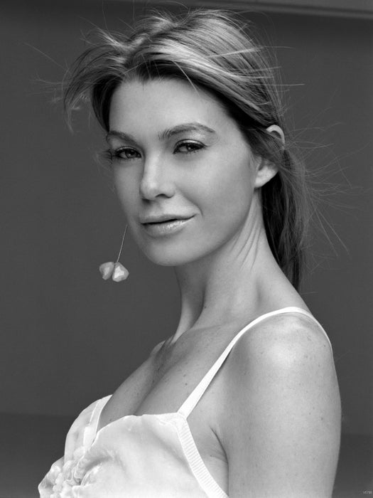 Ellen Pompeo Beautiful Portrait Actress BW Wall Art Print Poster