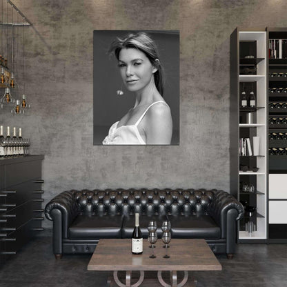 Ellen Pompeo Beautiful Portrait Actress BW Wall Art Print Poster