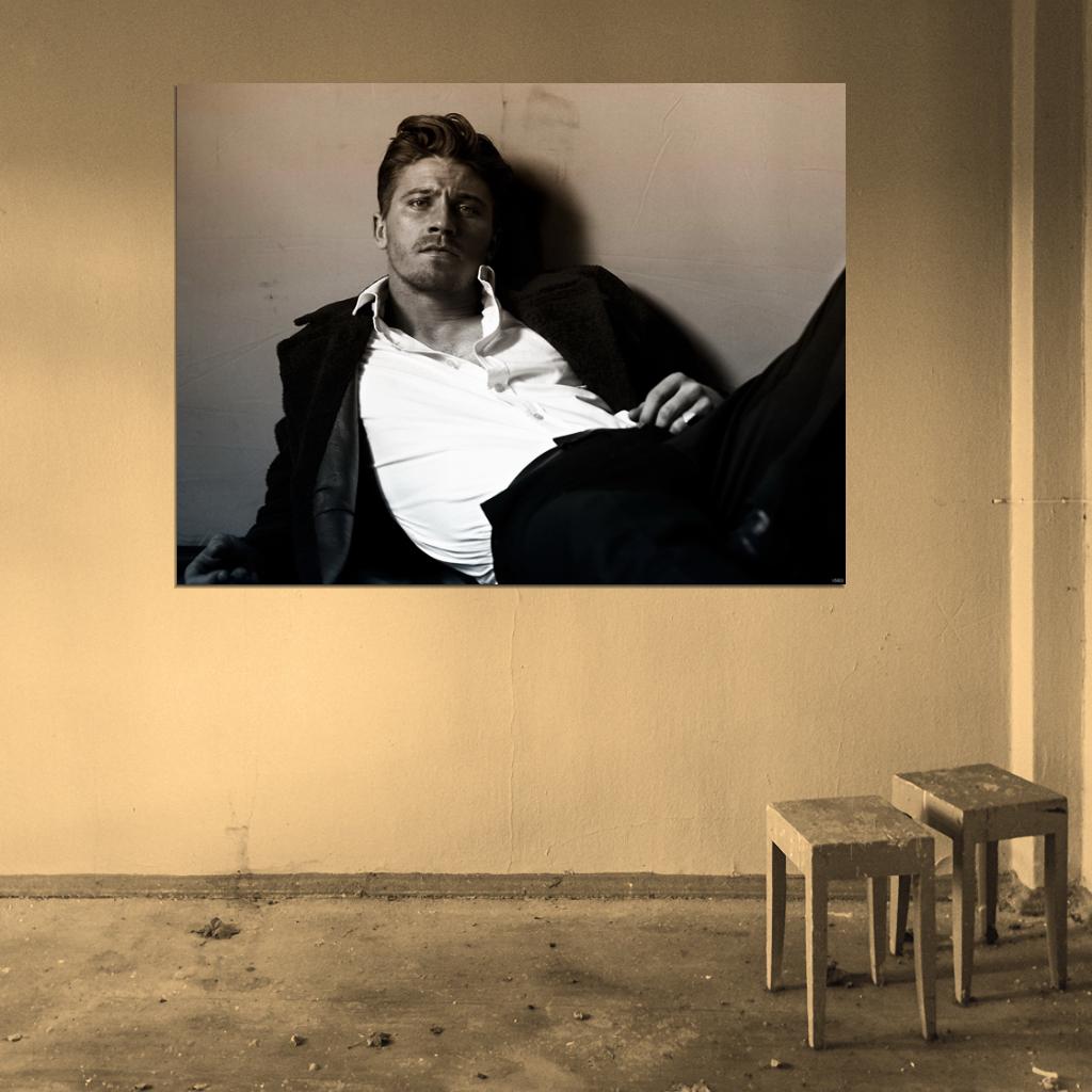 Garrett Hedlund Actor Sepia Wall Art Print Poster