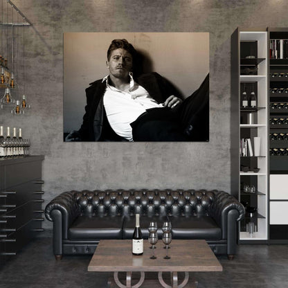 Garrett Hedlund Actor Sepia Wall Art Print Poster