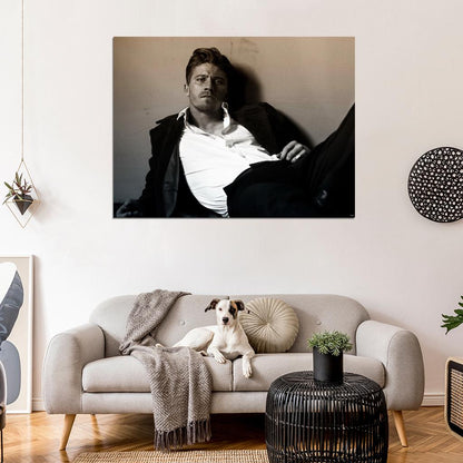 Garrett Hedlund Actor Sepia Wall Art Print Poster