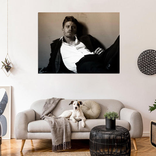 Garrett Hedlund Actor Sepia Wall Art Print Poster