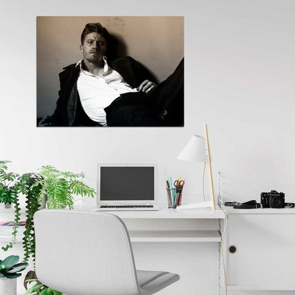 Garrett Hedlund Actor Sepia Wall Art Print Poster