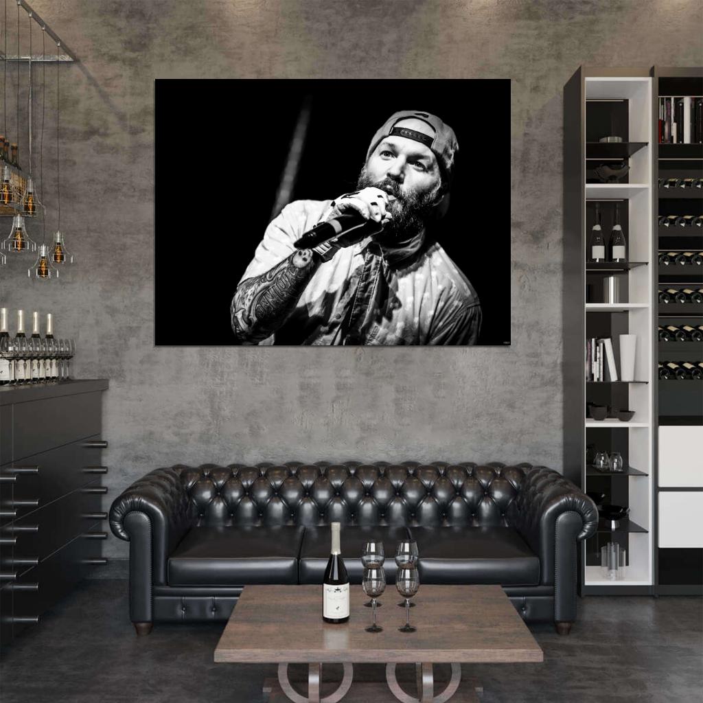 Limp Bizkit Fred Durst Rock Music Singer BW Wall Art Print Poster