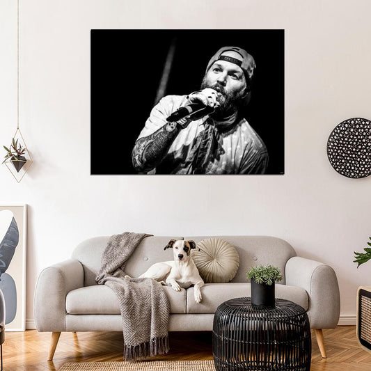 Limp Bizkit Fred Durst Rock Music Singer BW Wall Art Print Poster