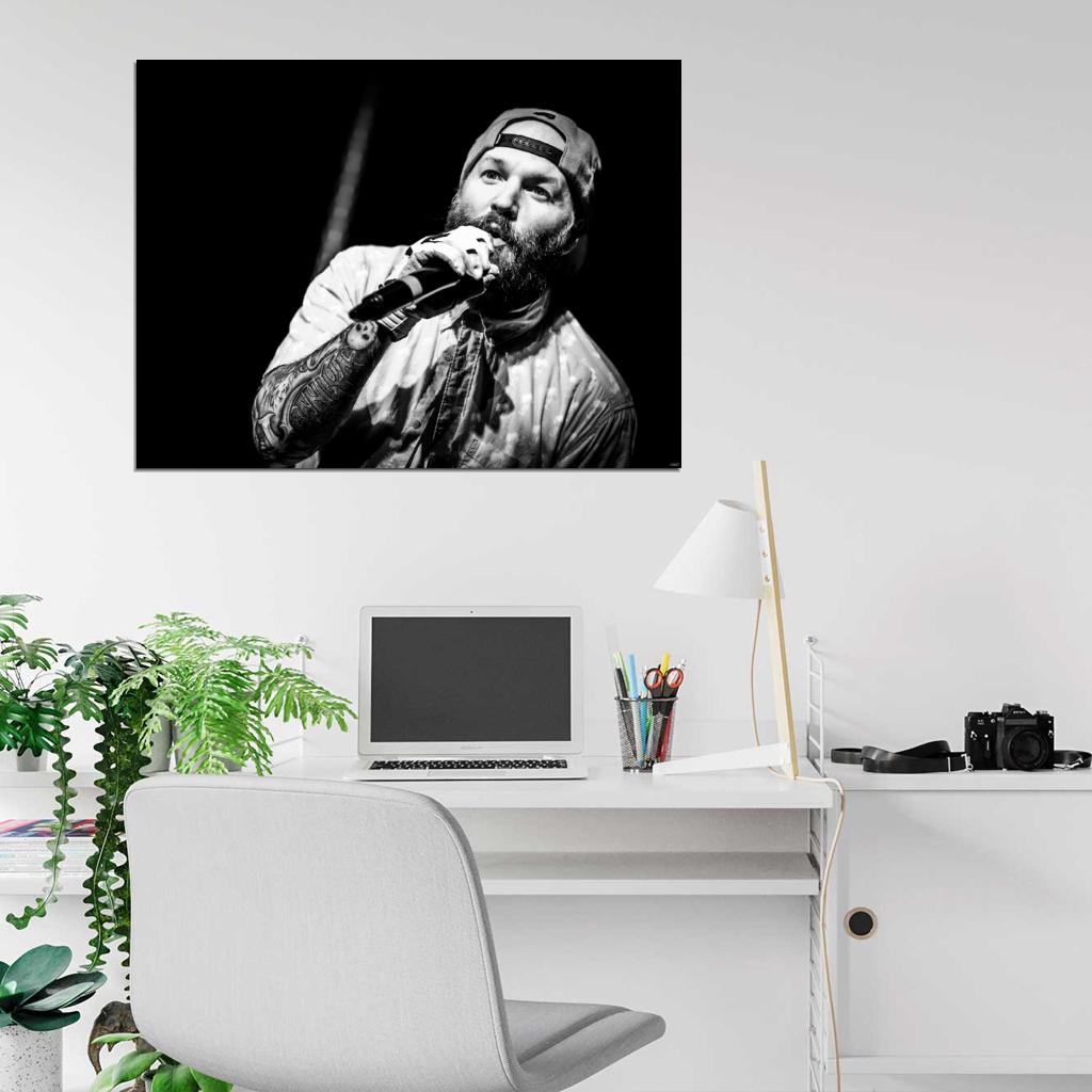 Limp Bizkit Fred Durst Rock Music Singer BW Wall Art Print Poster