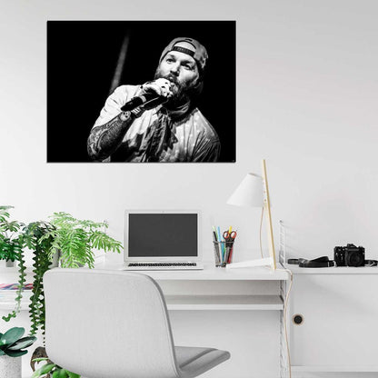Limp Bizkit Fred Durst Rock Music Singer BW Wall Art Print Poster