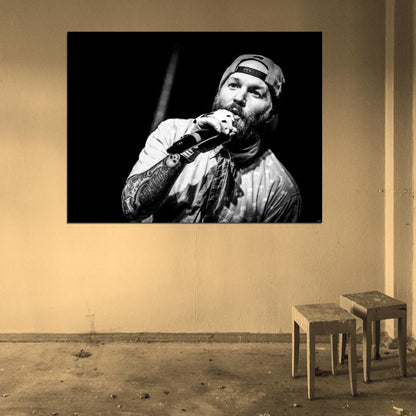 Limp Bizkit Fred Durst Rock Music Singer BW Wall Art Print Poster