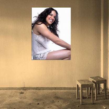 Michelle Rodriguez Cute Smile Actress Wall Art Print Poster