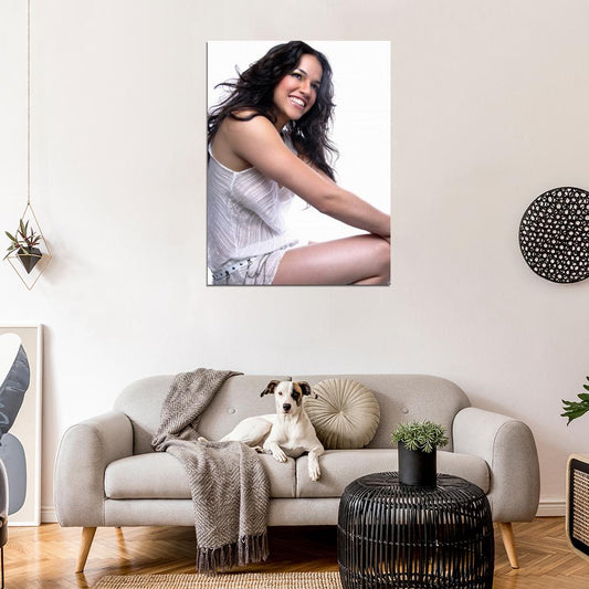 Michelle Rodriguez Cute Smile Actress Wall Art Print Poster