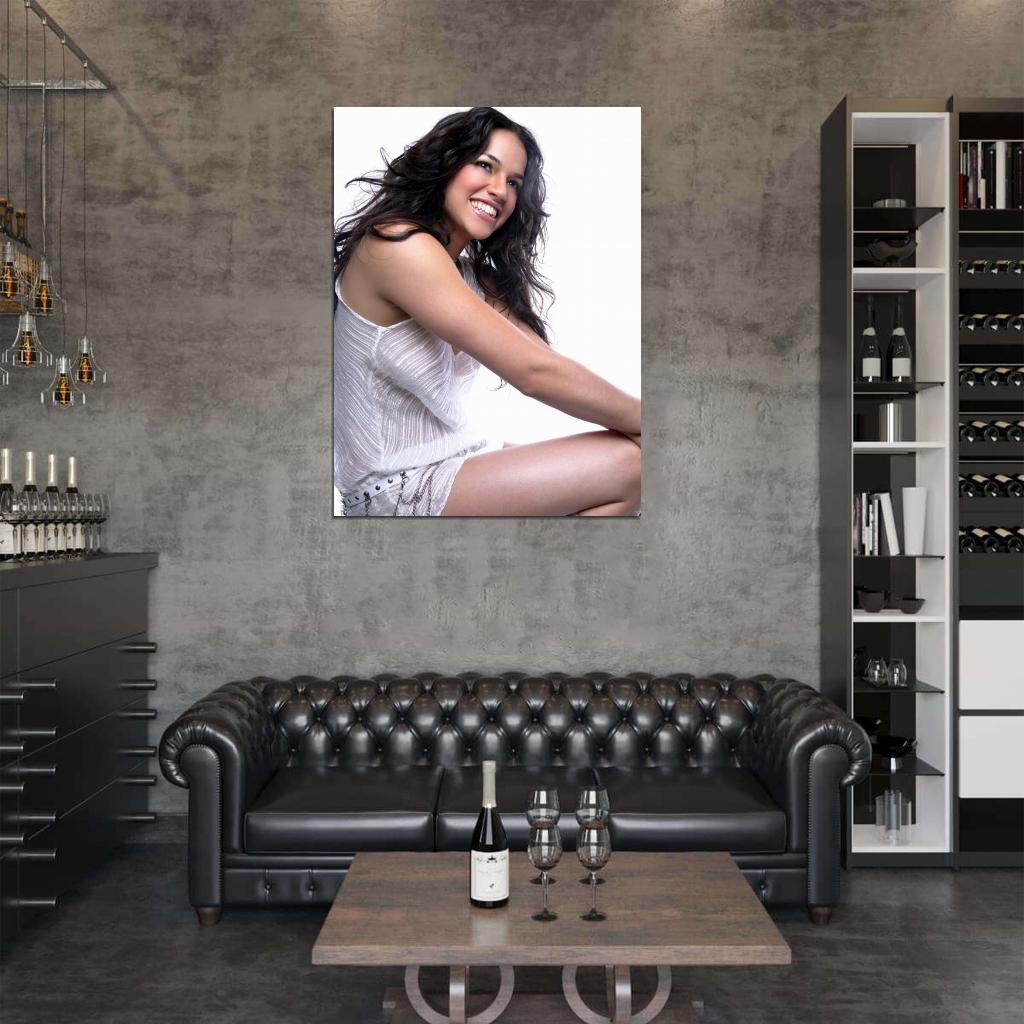 Michelle Rodriguez Cute Smile Actress Wall Art Print Poster